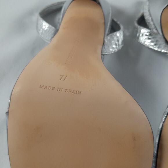 Good American Slingback Heel SIlver Snake Lucite 7.5  Square Toe NWOB - Picture 7 of 7